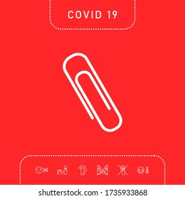 Paper clip icon. Graphic elements for your design