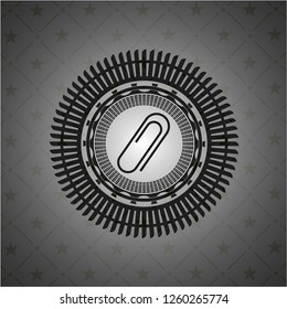paper clip icon inside black badge
