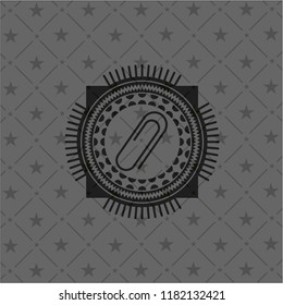 paper clip icon inside dark badge