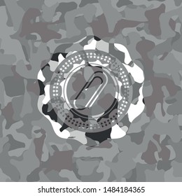 paper clip icon inside grey camo texture