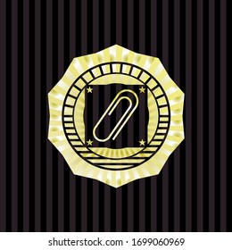 Icono de clip dentro del emblema brillante