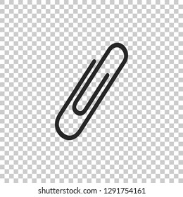 Paper clip icon isolated on transparent background. Flat design. Vector Illustration