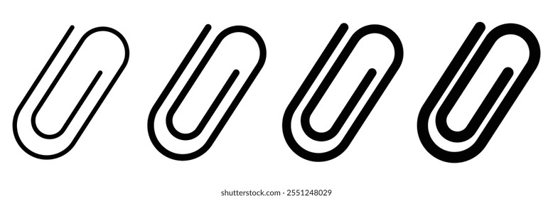 Ícone de clipe de papel isolado no fundo branco. Ilustração vetorial.