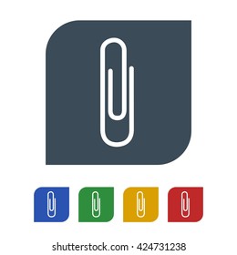 Paper clip icon isolated on white background.vector illustration.