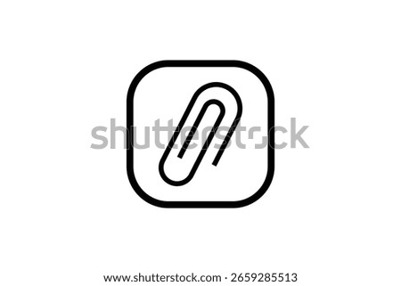 paper clip icon, paper clip isolated on white background.