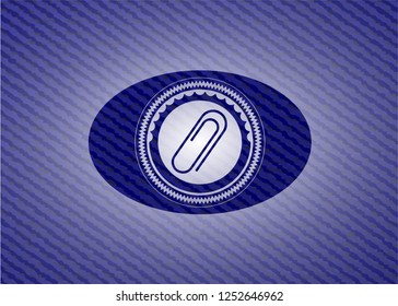 paper clip icon with jean texture