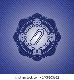 paper clip icon with jean texture