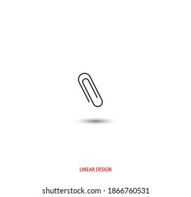 Paper clip icon. in a linear style. Vector graphics.