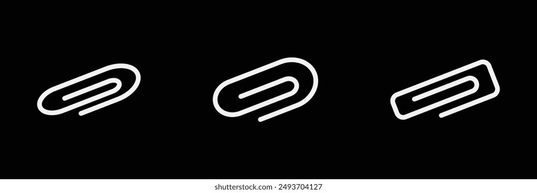Paper clip icon. Link icon, paperclip icon vector set. Attached file sign, Office document attachment, Paper clip icons collection. Editable stroke. Eps 10.