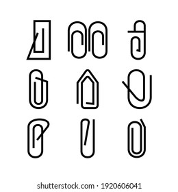 icono de clip de papel o logotipo símbolo de signo aislado ilustración vectorial - Colección de iconos vectoriales de estilo negro de alta calidad
