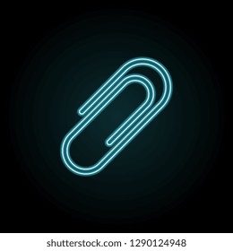 Paper clip icon in neon style. Simple thin line, outline vector of education icons for UI and UX, website or mobile application