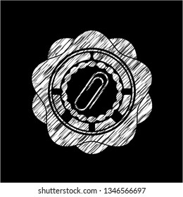 paper clip icon on chalkboard