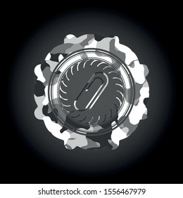 paper clip icon on grey camo pattern