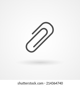 Paper clip icon on a white background. Vector illustration.