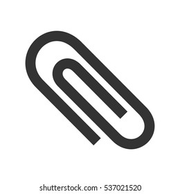 Paper clip icon on a white background. Vector illustration.