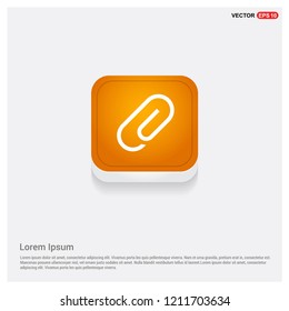 Paper clip icon Orange Abstract Web Button - Free vector icon