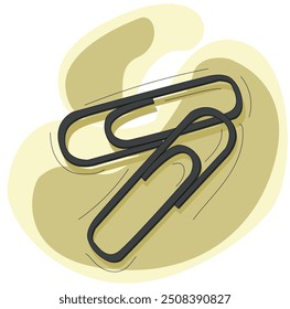 
Paper clip icon. Paperclip, attach, document clip, staple, fastener, page clamp, office concept. 
