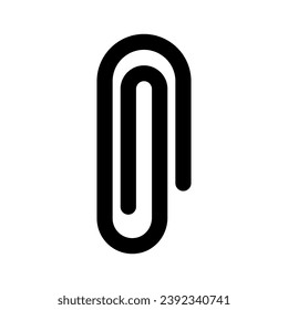 Paper clip icon. Paperclip symbol. Black and white paperclip vector illustration. Can be used as a symbol in web design and mobile app