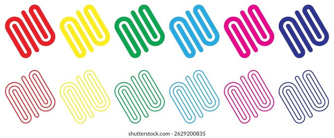 Paper Clip Icon Pattern Colorful Design.