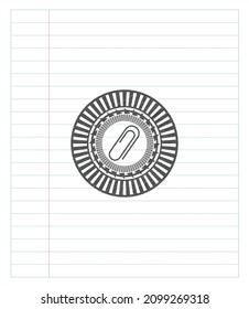 efecto de lápiz de icono del clip de papel. Ilustración vectorial. Detallado. 