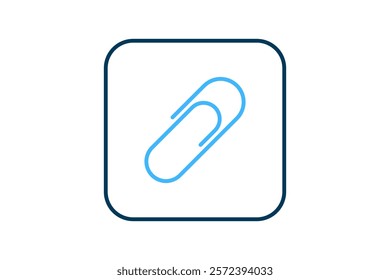 Paper Clip icon. icon related to Office. suitable for web site, app, user interfaces, printable etc. flat line icon style. simple vector design editable