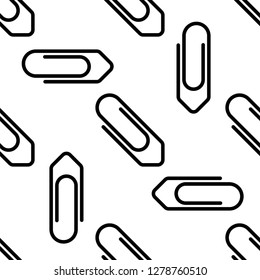 Paper Clip Icon Seamless Pattern Vector Art Illustration
