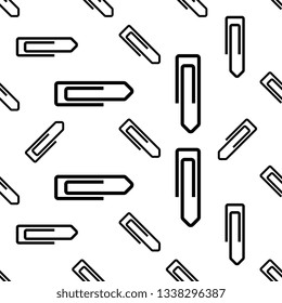 Paper Clip Icon Seamless Pattern Vector Art Illustration