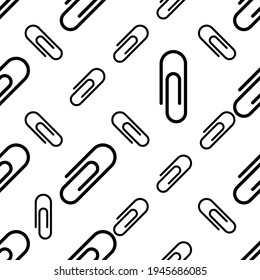 Paper Clip Icon Seamless Pattern Vector Art Illustration