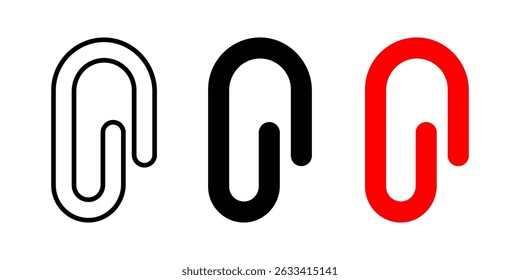 Conjunto de iconos de Clip de papel. para concepto móvil y Diseño web sobre fondo blanco