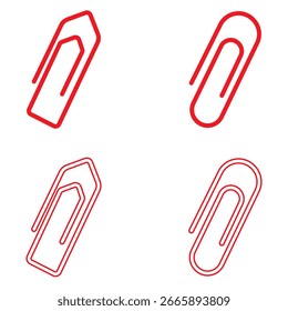 Ícone De Clipe De Papel Definido Com Vários Estilos. Ilustração de vetor