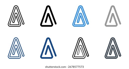 Paper clip icon set multiple style collection 
