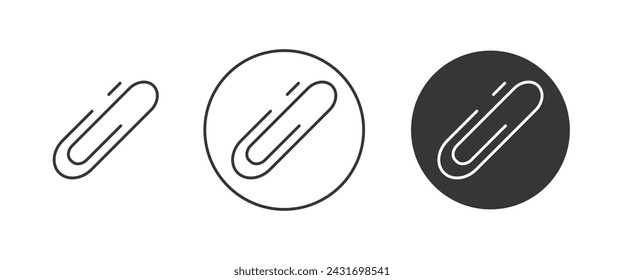 Conjunto de iconos de clip de papel, contorno de firma. Trazo editable. Teléfono vectorial, símbolo en estilo plano minimalista de moda, fondo blanco aislado. Para diseño, web, archivo adjunto, material de oficina