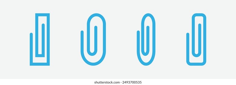 Paper clip icon set. Clip simple line vector icon. Binder Clip Icon. Paper clip icon.