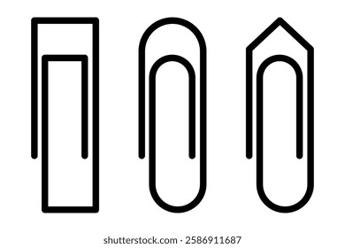 Paper clip icon set simple design