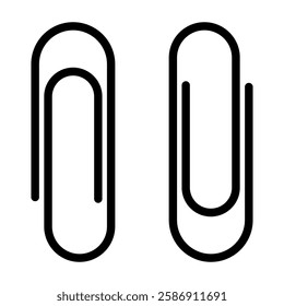 Paper clip icon set simple design