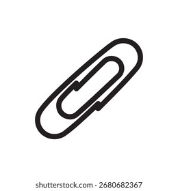 Paper clip icon silhouette vector flat illustration design on white background