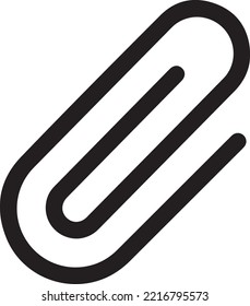 Paper clip icon. A simple image of a curved metal paper clip for connecting multiple sheets of paper. Isolated vector on white background.
