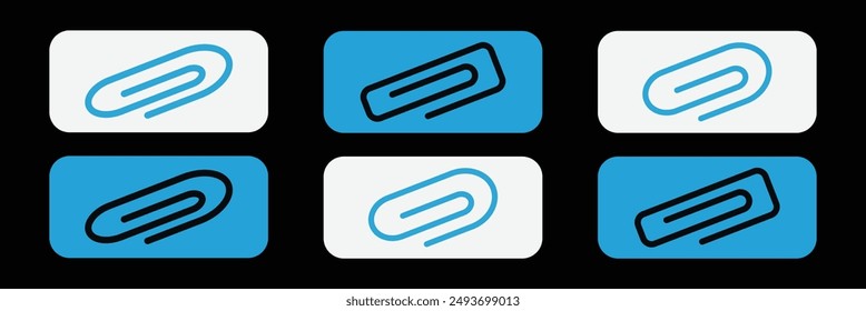 Paper clip icon. A simple image of a curved metal paper clip for connecting multiple sheets of paper. Clip icon. Eps 10.
