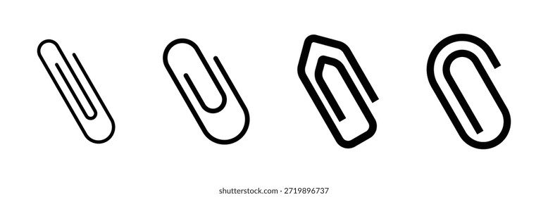 Büroklammersymbol, einfaches, isoliertes Vektorzeichen. Link-Symbol Büroklammer angehängte Datei Web-Seite URL-Schaltflächen Anhang Dokument Zeichen Symbol Internet-Symbole Flatline-Satz. Ideal für Bürobedarf und stationär, Vektorgrafik