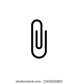 Paper clip icon. Simple outline style. Paperclip, attach, document clip, staple, fastener, page clamp, office concept. Thin line symbol. Vector isolated on white background. EPS.