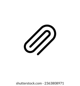 Paper clip icon. Simple outline style. Paperclip, attach, document clip, staple, fastener, page clamp, office concept. Thin line symbol. Vector isolated on white background. EPS.