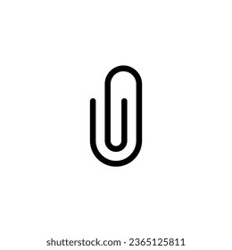 Paper clip icon. Simple outline style. Paperclip, attach, document clip, staple, fastener, page clamp, office concept. Thin line symbol. Vector isolated on white background. EPS.