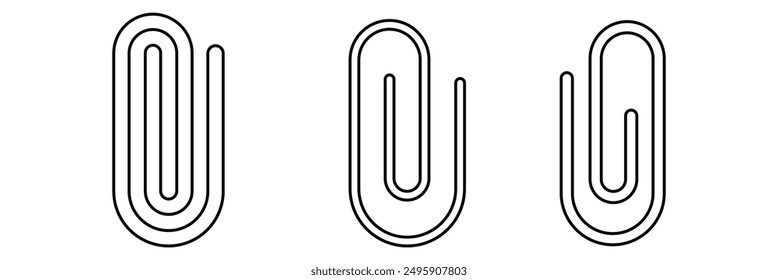 Paper clip icon. Simple outline style. Paperclip, attach, document clip, staple, fastener, page clamp, office concept. Thin line symbol. Vector isolated on white background. vector design eps 10