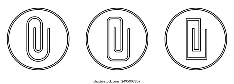 Paper clip icon. Simple outline style. Paperclip, attach, document clip, staple, fastener, page clamp, office concept. Thin line symbol. Vector isolated on white background. vector design eps 10