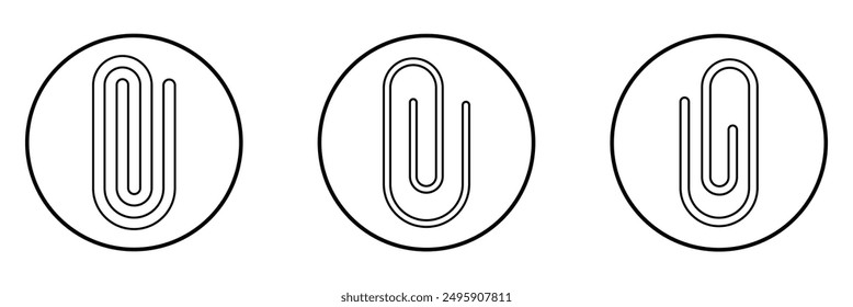 Paper clip icon. Simple outline style. Paperclip, attach, document clip, staple, fastener, page clamp, office concept. Thin line symbol. Vector isolated on white background. vector design eps 10