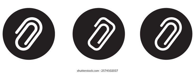 Paper clip icon. Simple outline style. Paperclip, attach, document clip, staple, fastener, page clamp, office concept. Thin line symbol. Vector isolated on white background.