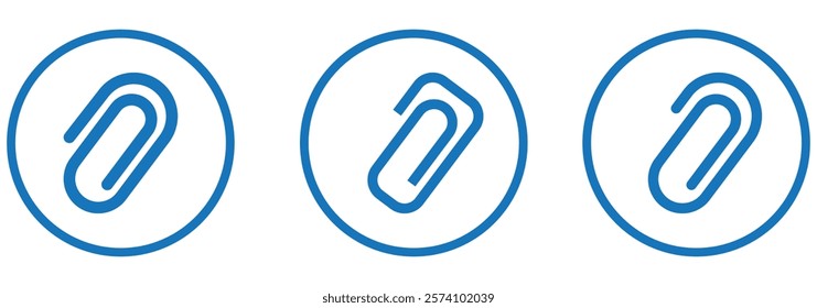 Paper clip icon. Simple outline style. Paperclip, attach, document clip, staple, fastener, page clamp, office concept. Thin line symbol. Vector isolated on white background.