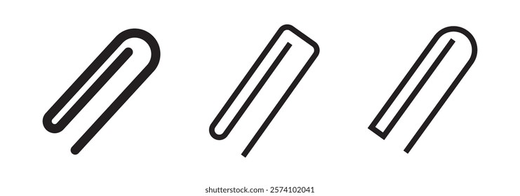 Paper clip icon. Simple outline style. Paperclip, attach, document clip, staple, fastener, page clamp, office concept. Thin line symbol. Vector isolated on white background.