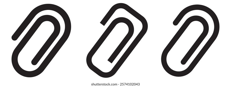 Paper clip icon. Simple outline style. Paperclip, attach, document clip, staple, fastener, page clamp, office concept. Thin line symbol. Vector isolated on white background.