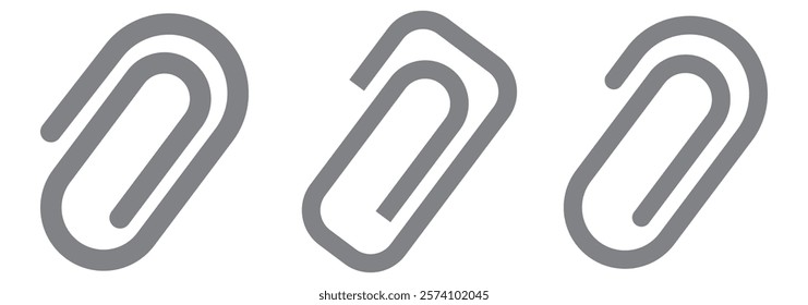 Paper clip icon. Simple outline style. Paperclip, attach, document clip, staple, fastener, page clamp, office concept. Thin line symbol. Vector isolated on white background.